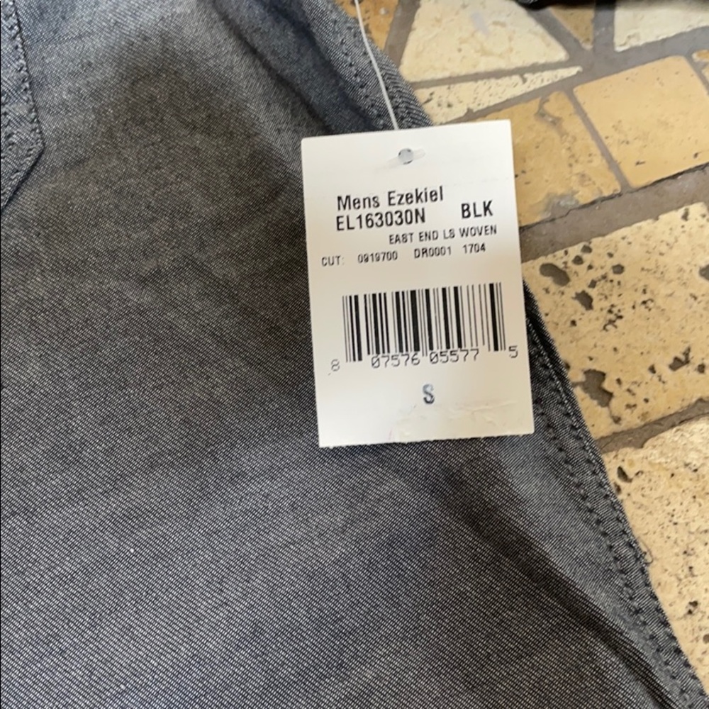 New Ezekiel Mens Button Down Long Sleeve Casual Shirt Gray Small - Picture 10 of 11